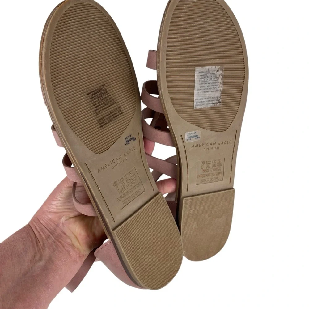American Eagle AE Gladiator Sandals Women’s Size 8 Pink Maeve Flats - Picture 9 of 12
